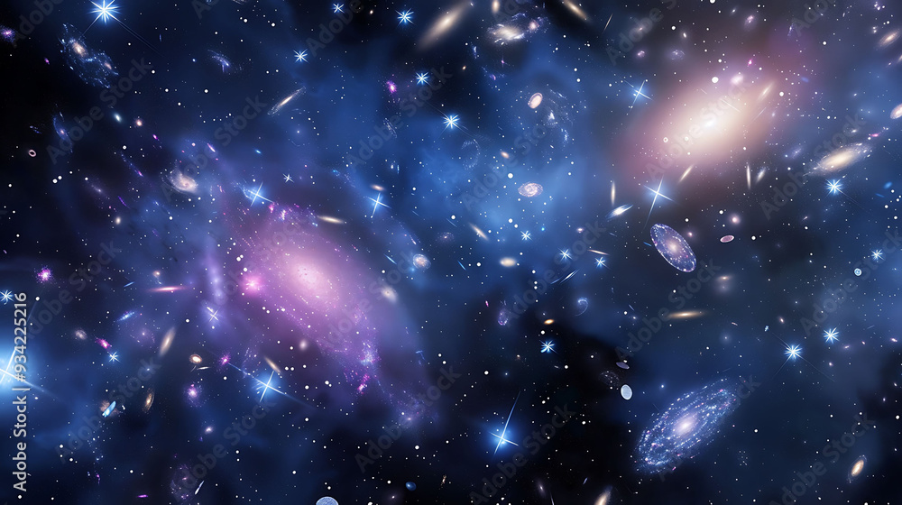 Poster simulation of a gravitational field showcasing celestial mechanics and interactions