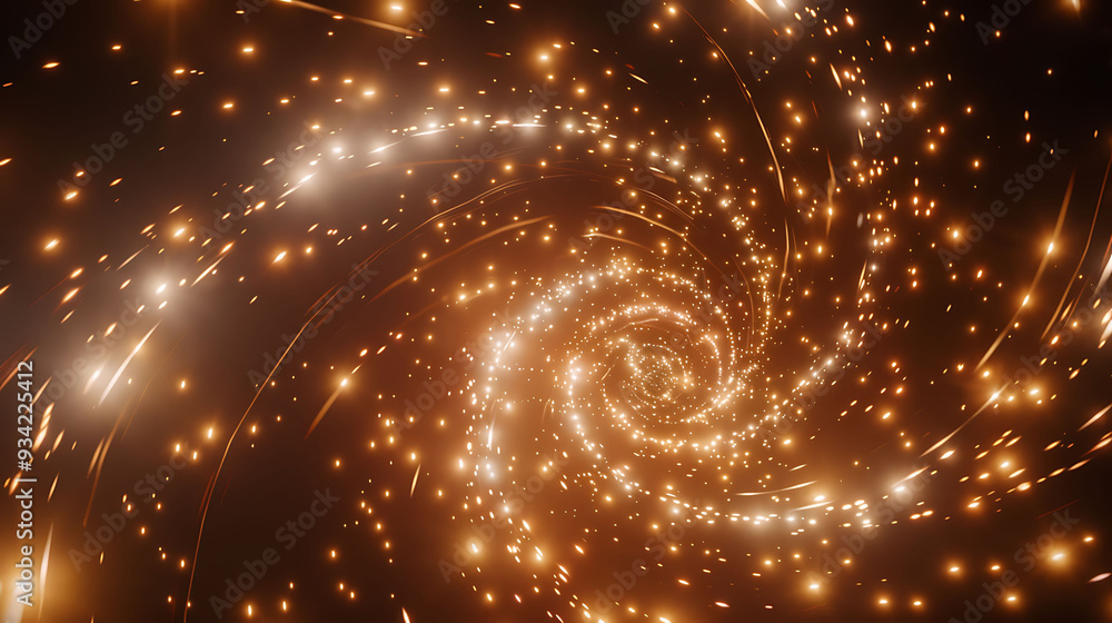 Poster simulation of a gravitational field showcasing celestial mechanics and interactions