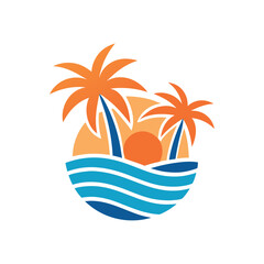 Obraz premium Illustration of two palm trees on a white background