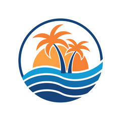 Obraz premium Illustration of two palm trees on a white background