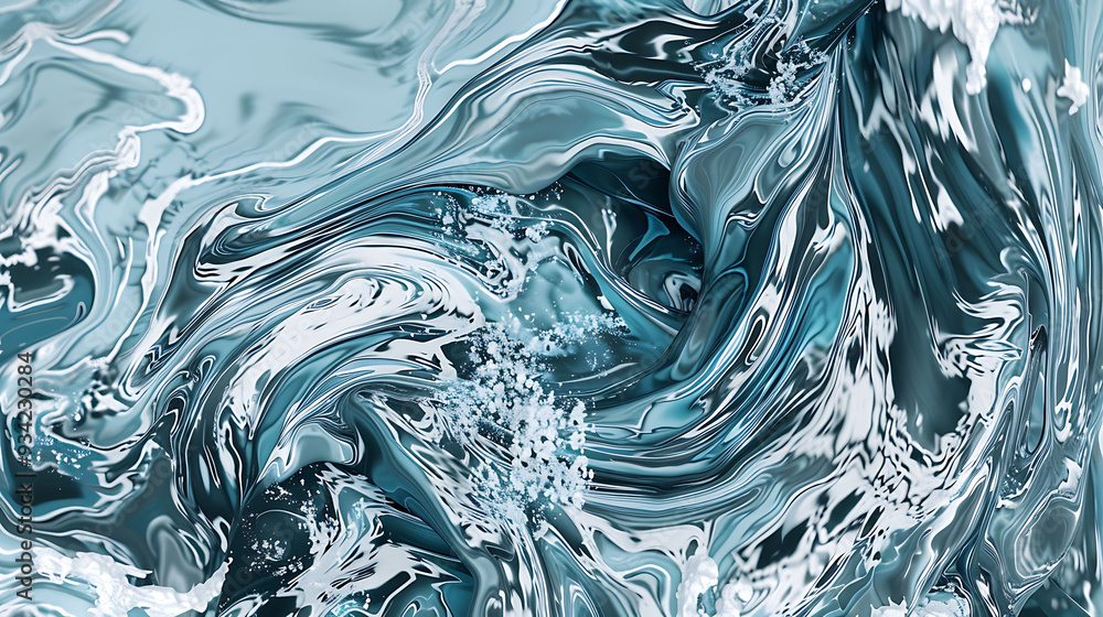 Poster simulation of fluid dynamics demonstrating flow behavior and turbulence effects