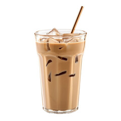 Yummy And Tasty Grass Jelly Milk Tea Isolated On White Background.png