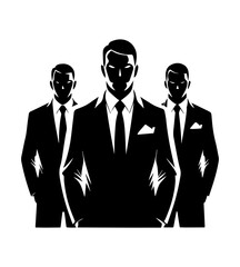 Vector silhouettes of  business people