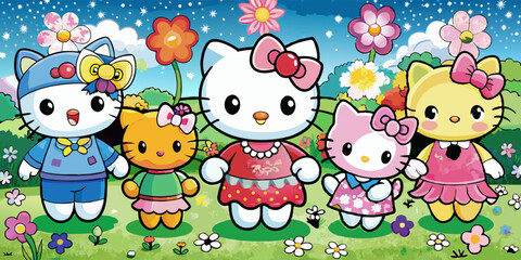 Naklejka premium easter bunny with eggs