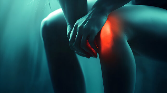 una persona con dolor en su rodilla con el musculo inflamado tendon lastimado articulaciones con problemas dolores en el cuerpo salud y cuidado del cuerpo 