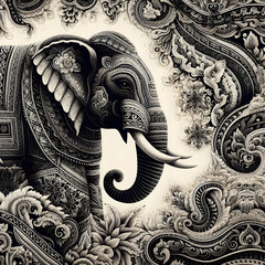 Picture of ancient Thai underwear with the legendary elephant pattern.