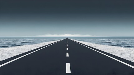 Endless Horizon:A Minimalistic Road Stretching Into the Infinite Expanse