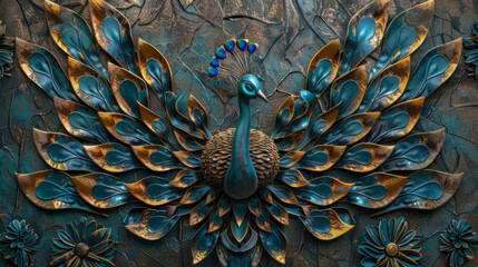 Peacock wall texture, background