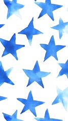 Obraz premium Blue Stars on White Background, Abstract Image, Texture, Pattern, Wallpaper, Cover and Screen of Smartphone, Cell Phone, Computer, Laptop, 9:16 and 16:9 Format