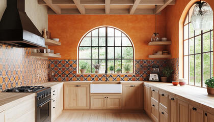 Colourful kitchen room Moroccan Modern Interior Design style
