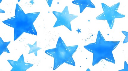Blue Stars on White Background, Abstract Image, Texture, Pattern, Wallpaper, Cover and Screen of Smartphone, Cell Phone, Computer, Laptop, 9:16 and 16:9 Format