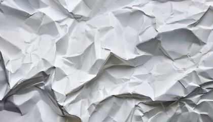 Fototapeta premium Abstract white crumpled and creased recycle craft paper texture background 
