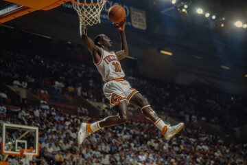 Basketball players in action on the stadium