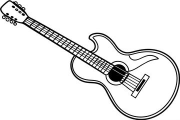 Guitar vector silhouette illustration