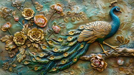 Peacock wall texture, background