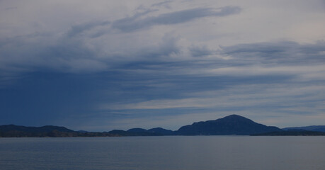 Moody sky over a mountain near Bergen, Norway.
