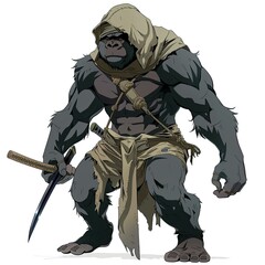 Obraz premium Anime Gorilla Warrior