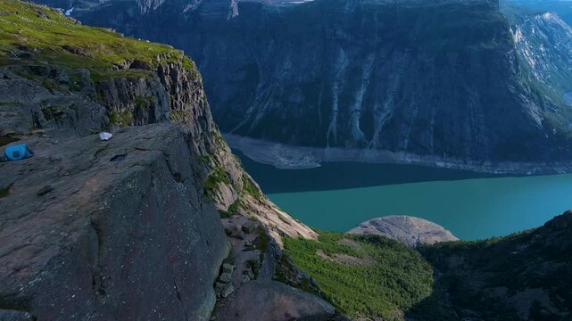 Epic Drone Flight Over Norway's Iconic Trolltunga