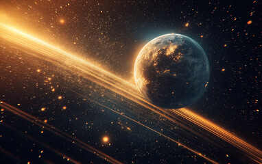 Obraz premium Earth and moon