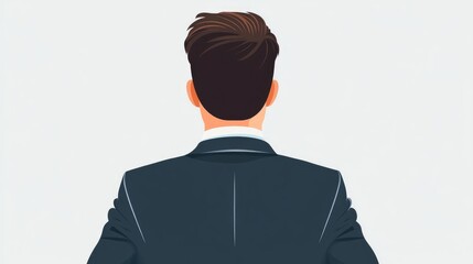 cartoon businessman from behind