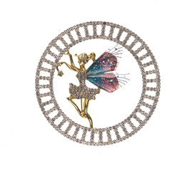 fairy brooch with isolated on white background