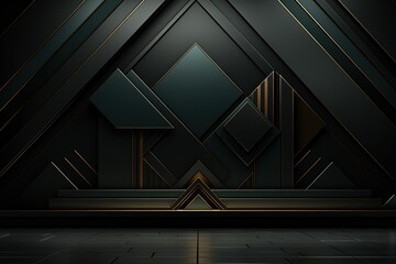 Obraz premium Black and gold geometric abstract background.