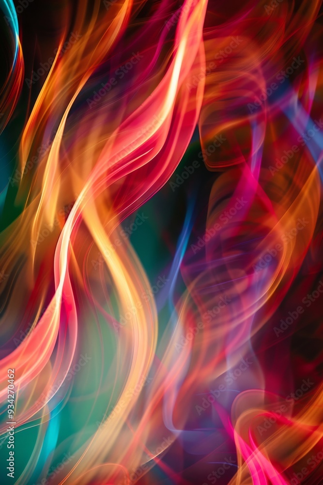 Aufkleber photo of an abstract background with colorful curved flowing lines, creating a dynamic