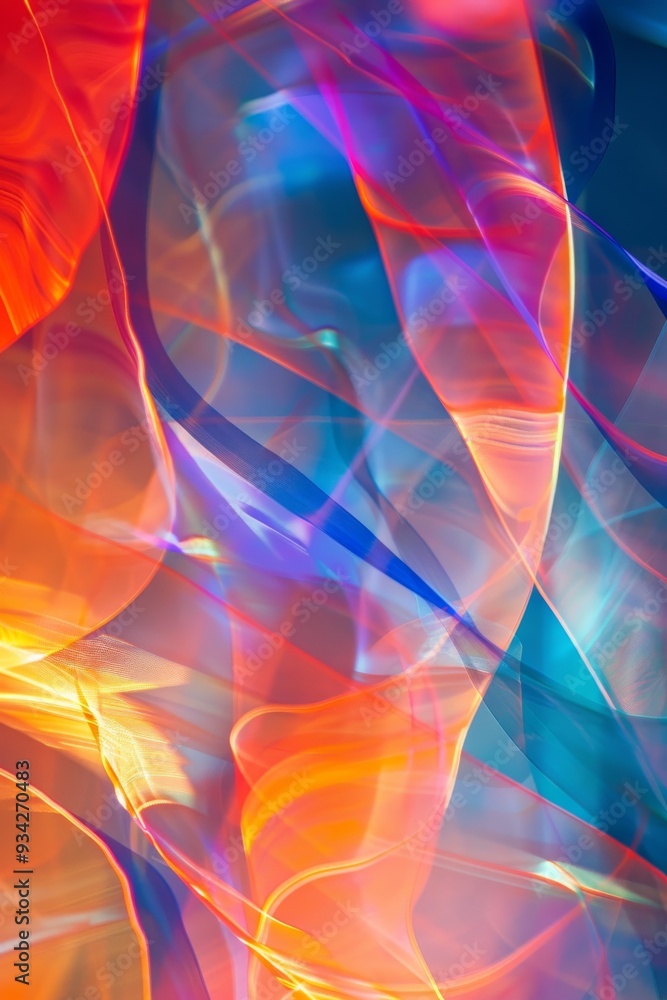 Aufkleber photo of an abstract background with colorful curved flowing lines, creating a dynamic