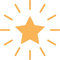 Yellow shining star icon isolated on white background . Premium star icon vector