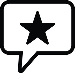 Speech bubble with star icon isolated on white background . Favorite chat icon vector
