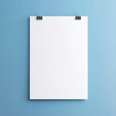 
White blank poster mockup hanging on the wall