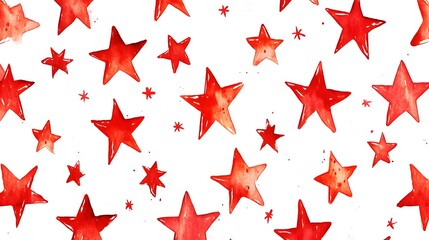 Red Stars on White Background, Abstract Image, Texture, Pattern, Wallpaper, Cover and Screen of Smartphone, Cell Phone, Computer, Laptop, 9:16 and 16:9 Format