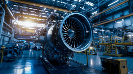 Assembly of a Modern Jet Engine in a State-of-the-Art Aerospace Facility
