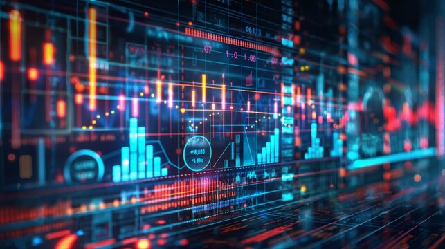 Graphs and diagrams, with holograms and projections	