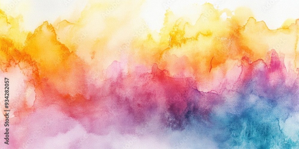 Poster vibrant and multicolored abstract background created with watercolor techniques on paper