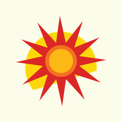 Abstract Sun Icon Sunny Bright Day Icon Flat Graphic Design Vector illustration