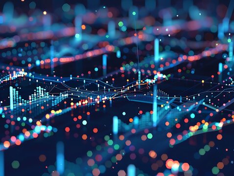 Generate a scatter plot illustrating a consistent upward trend between stock prices and trading volumes, with points clustering towards the upper right, indicating market interest.