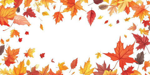 Feuilles d'Automne en Bas avec Espace pour Texte