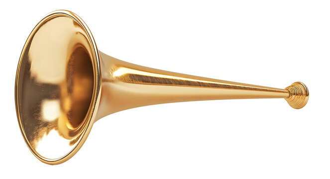 golden horn trumpet isolated png transparent background