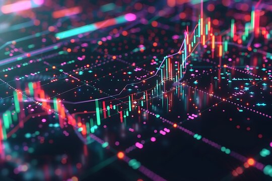 Present a scatter plot with a strong upward trend between stock prices and trading volumes, showing data points aligning diagonally, reflecting growing market engagement.