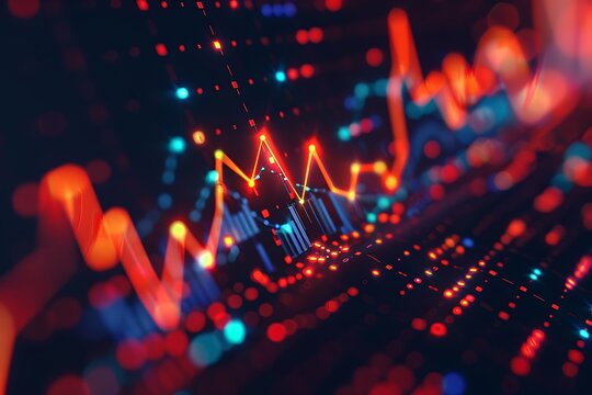 Scatter plot with points forming a diagonal upward pattern, depicting a strong positive correlation between stock prices and trading volumes, reflecting increased investor interest.