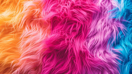 An illustration features a vibrant, colorful fur texture.