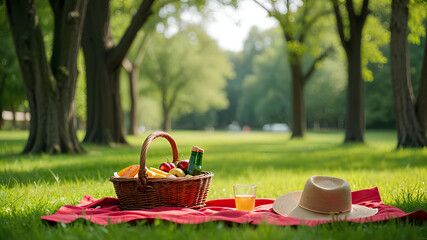 picnic basket with flowers