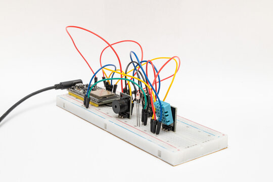 DIY prototype electronic project on a breadboard