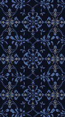 Floral, Shapes, Leaves, Blue and Black, Abstract Image, Texture, Pattern Background, Wallpaper, Smartphone Cover and Screen, Cell Phone, Computer, Laptop, 9:16 and 16:9 Format