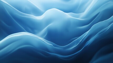 Obraz premium A serene abstract composition of flowing blue fabric, resembling gentle waves with smooth, soft textures and a calming atmosphere.