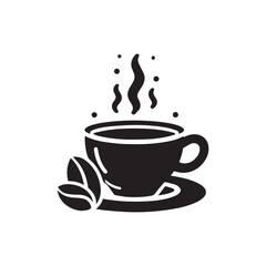 Coffee cup icon vector illustration. silhouette tea cup logo on a white background.