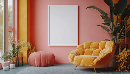 Colourful living room Contemporary Glamour Interior design style