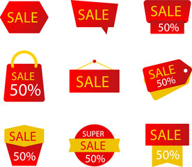 set of sale tags