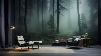 Fototapeta premium mural design tree wallpaper forest , ai